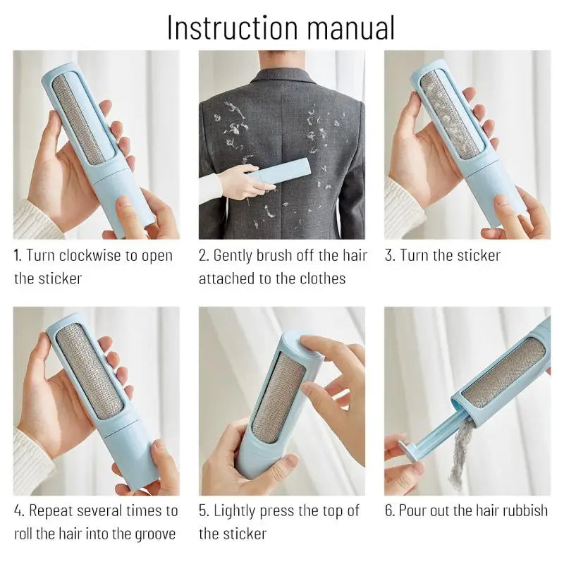 Hair Remover Brush Manual Reusable Washable Pets Hair Remover Dog Cleaning Tool Lint Sticking Rollers Portable